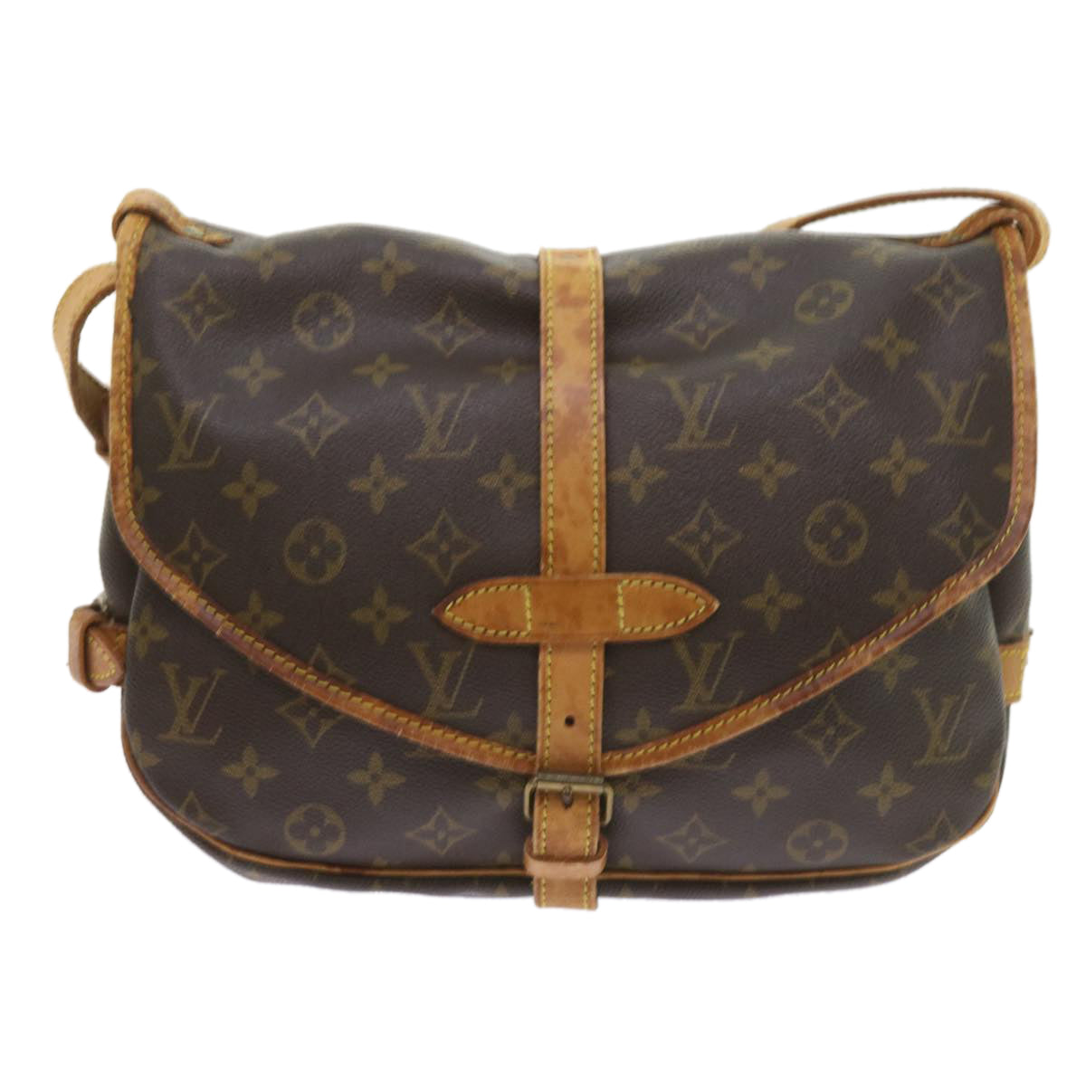 LOUIS VUITTON Monogram Saumur 30 Shoulder Bag M42256 LV Auth 57991