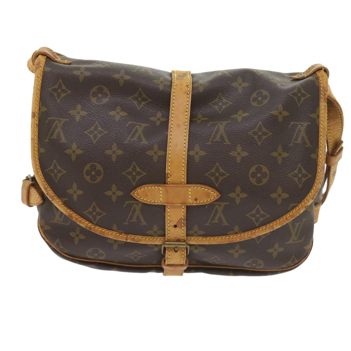 LOUIS VUITTON Monogram Saumur 30 Shoulder Bag M42256 LV Auth 57991