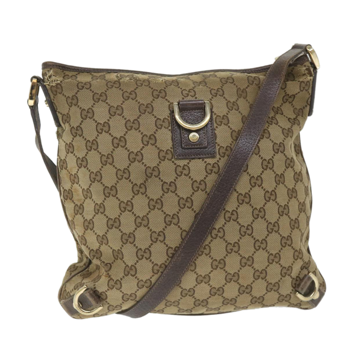 GUCCI GG Canvas Shoulder Bag Beige 131326 Auth 58039