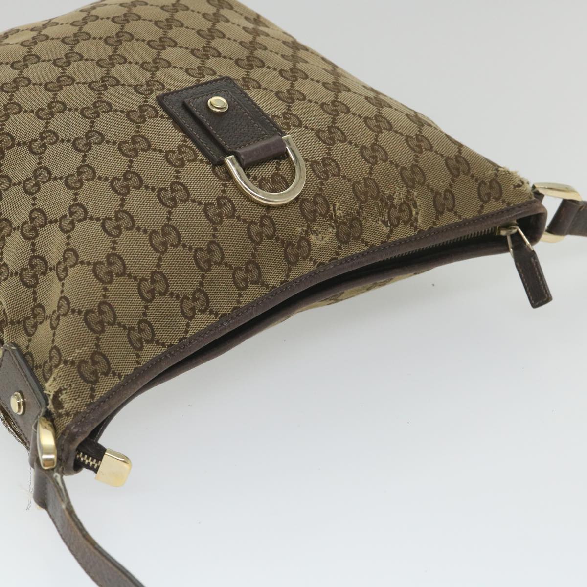 GUCCI GG Canvas Shoulder Bag Beige 131326 Auth 58039