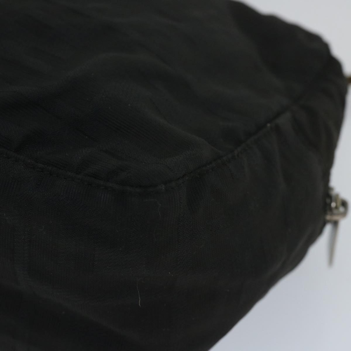 FENDI Zucca Canvas Hand Bag Nylon Black Auth 58064
