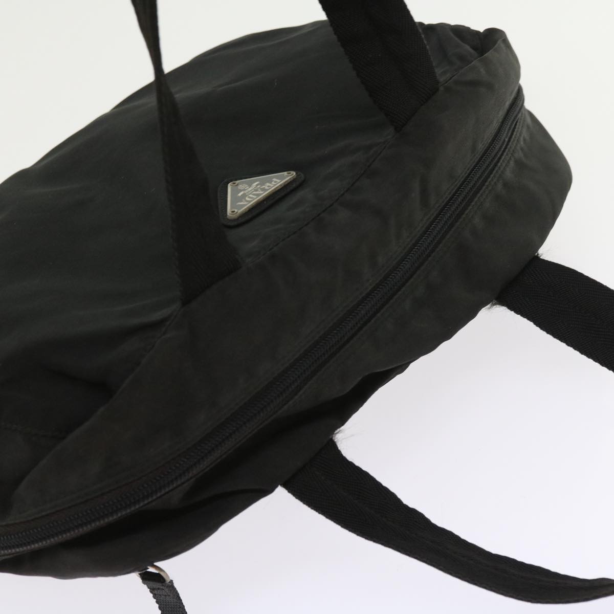 PRADA Hand Bag Nylon Black Auth 58076