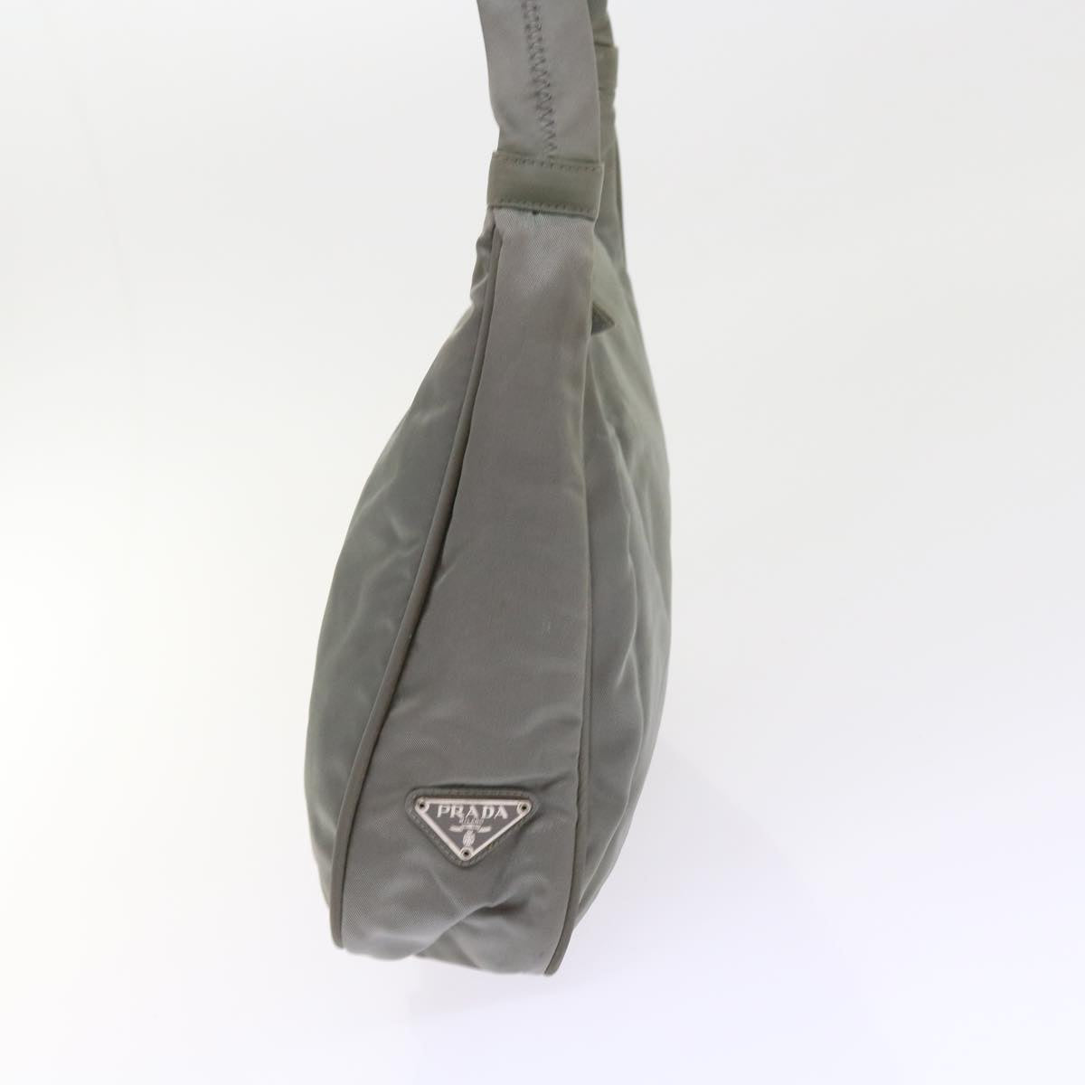 PRADA Shoulder Bag Nylon Gray Auth 58077