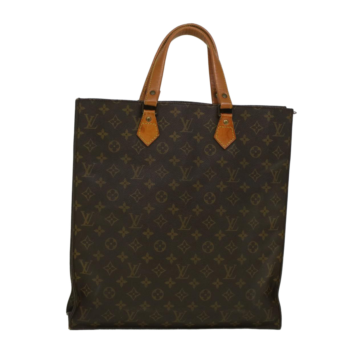 LOUIS VUITTON Monogram Sac Plat Hand Bag M51140 LV Auth 58095