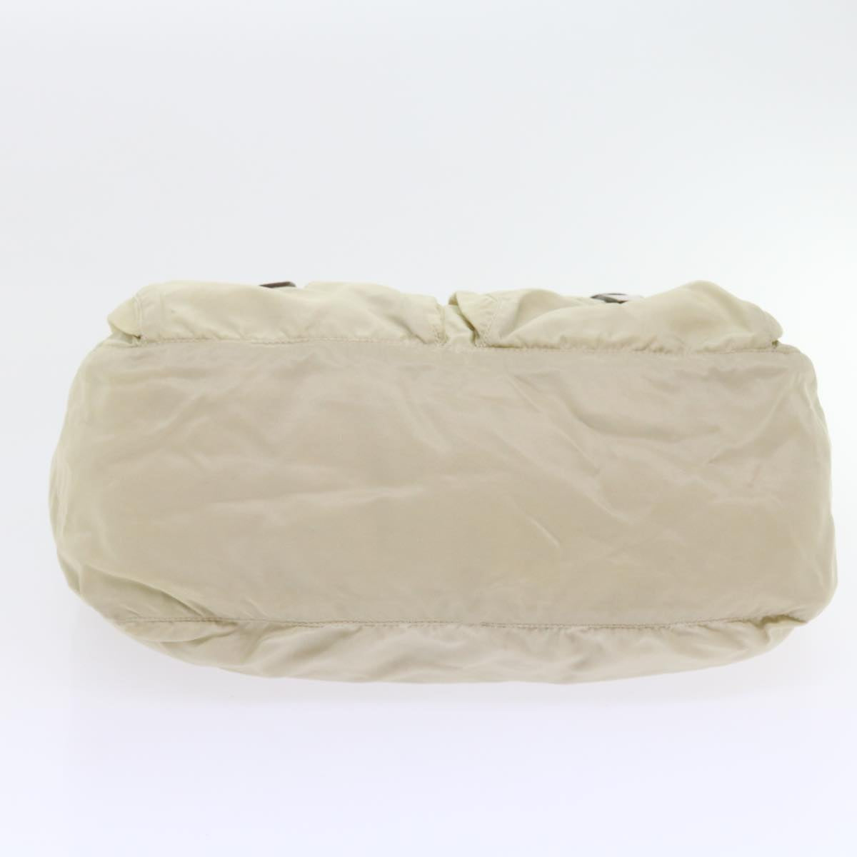 PRADA Shoulder Bag Nylon Cream Auth 58108