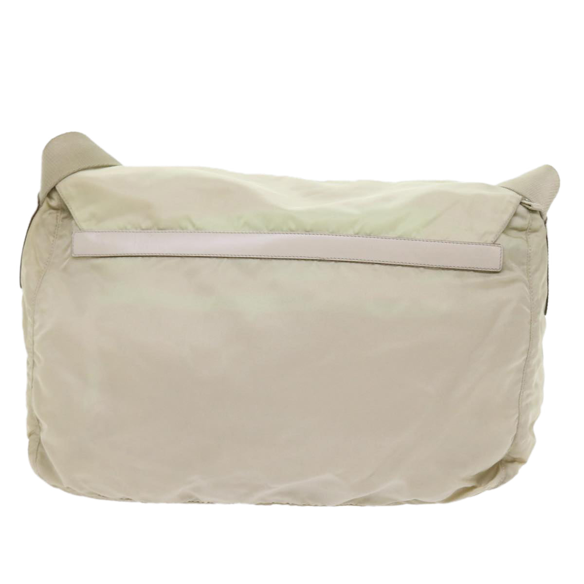 PRADA Shoulder Bag Nylon Cream Auth 58108 - 0