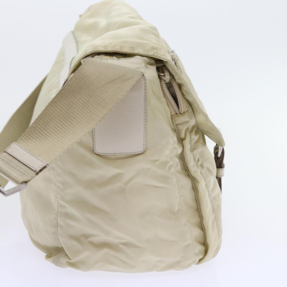 PRADA Shoulder Bag Nylon Cream Auth 58108
