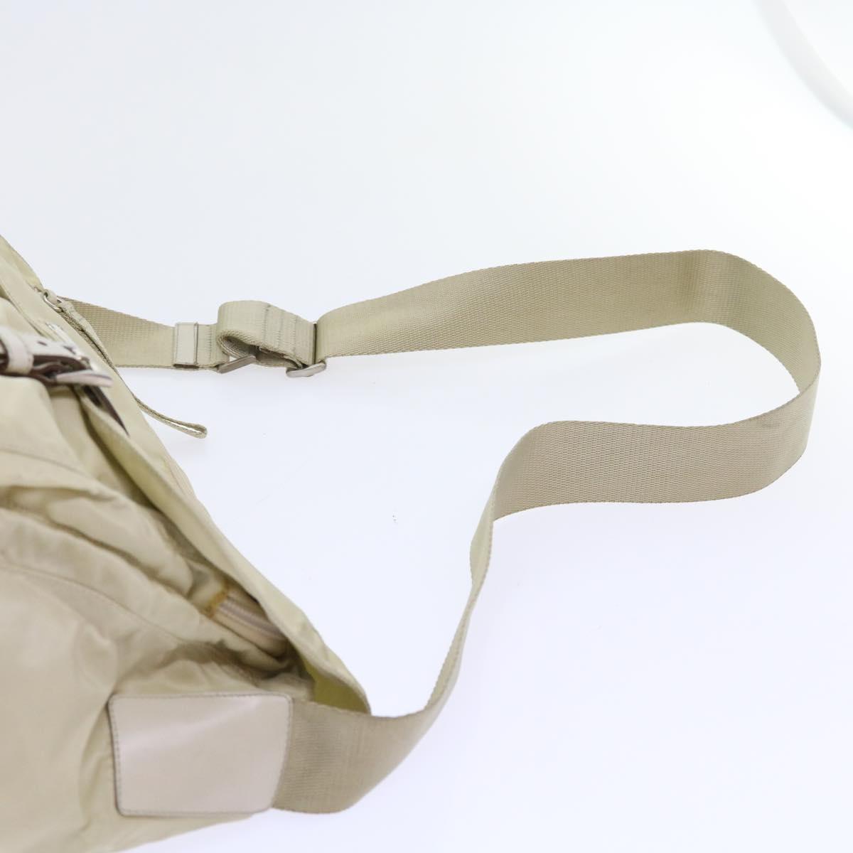 PRADA Shoulder Bag Nylon Cream Auth 58108