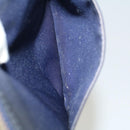 BURBERRY Black label Clutch Bag Nylon Leather Navy Auth 58127-14