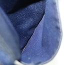 BURBERRY Black label Clutch Bag Nylon Leather Navy Auth 58127-15