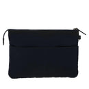 BURBERRY Black label Clutch Bag Nylon Leather Navy Auth 58127-3