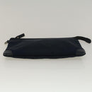 BURBERRY Black label Clutch Bag Nylon Leather Navy Auth 58127-7