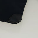 BURBERRY Black label Clutch Bag Nylon Leather Navy Auth 58127-8