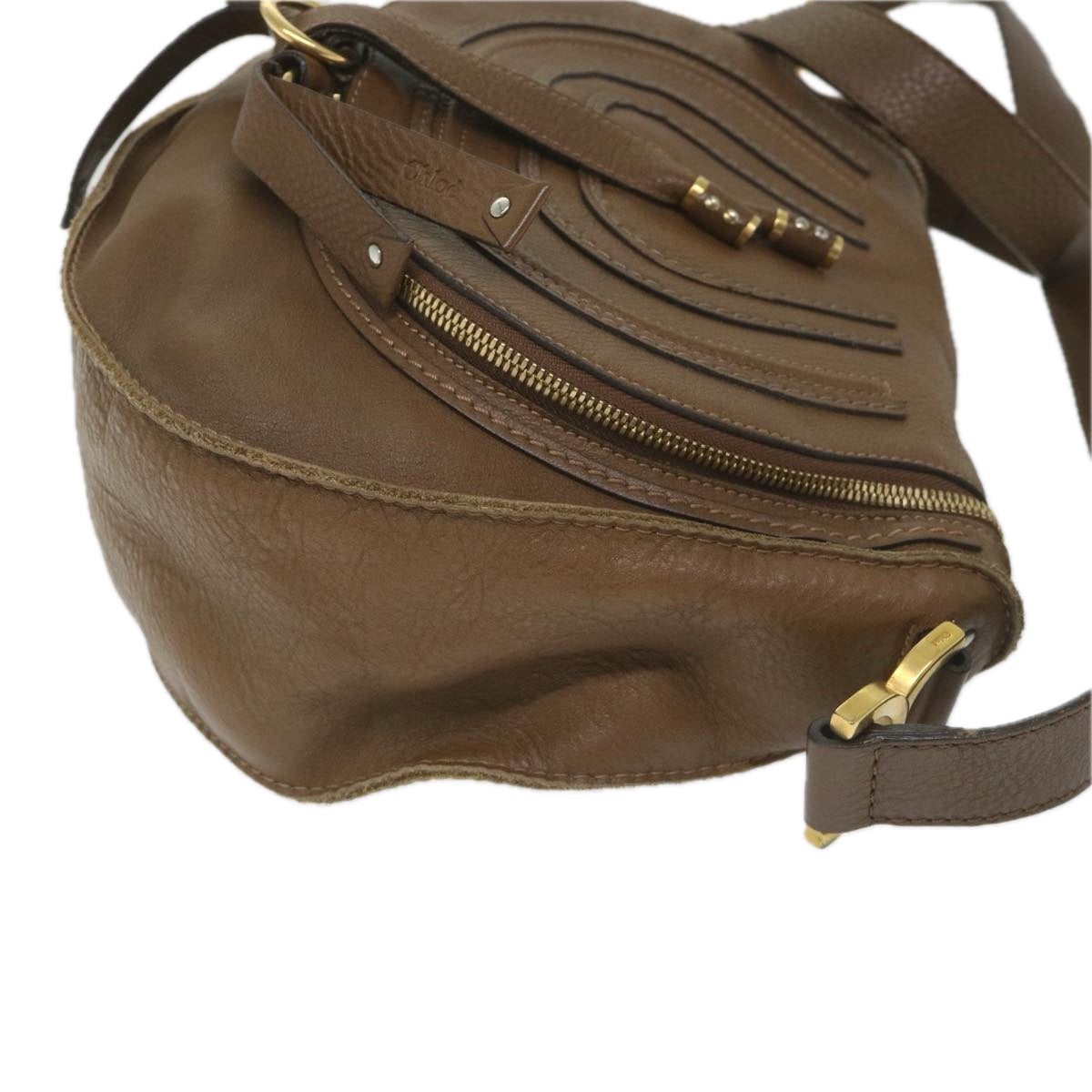 Chloe Mercy Shoulder Bag Leather Brown Auth 58160