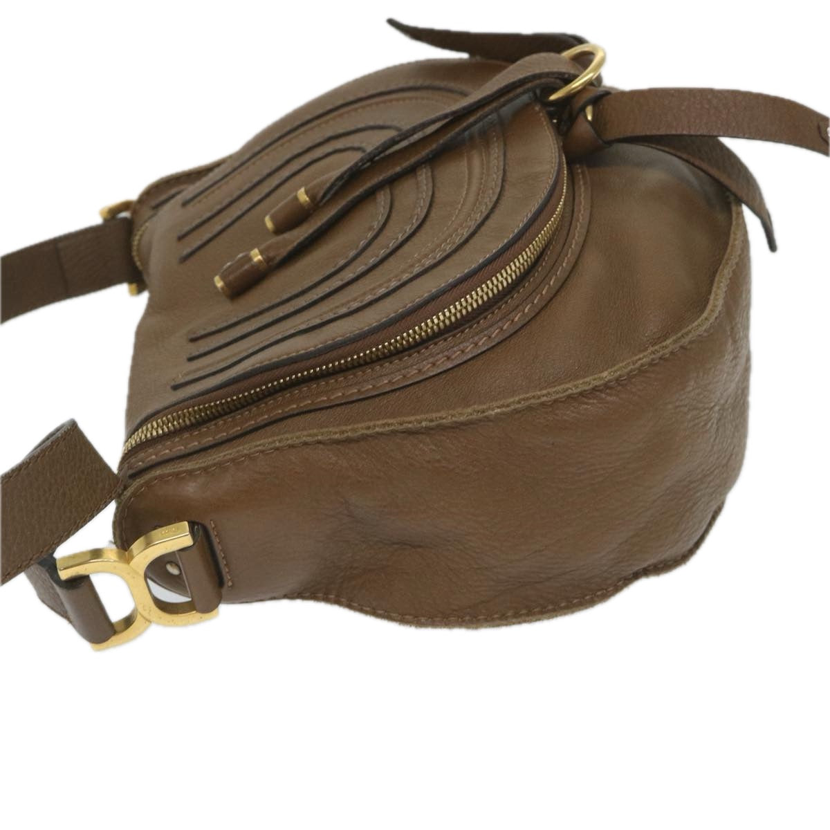 Chloe Mercy Shoulder Bag Leather Brown Auth 58160
