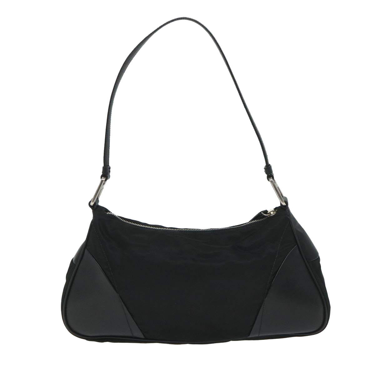 PRADA Shoulder Bag Nylon Leather Black Auth 58165 - 0