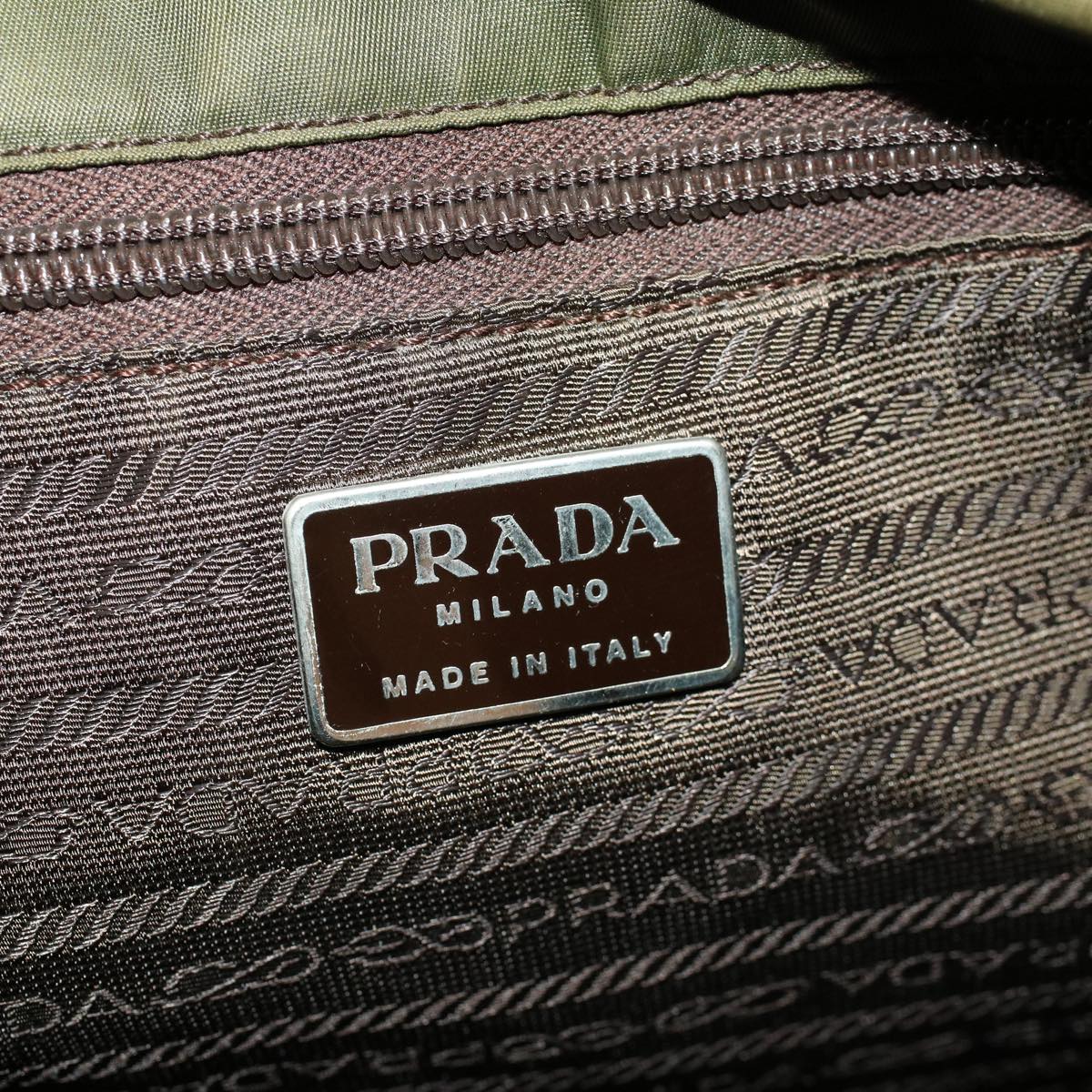 PRADA Hand Bag Nylon Khaki Auth 58207