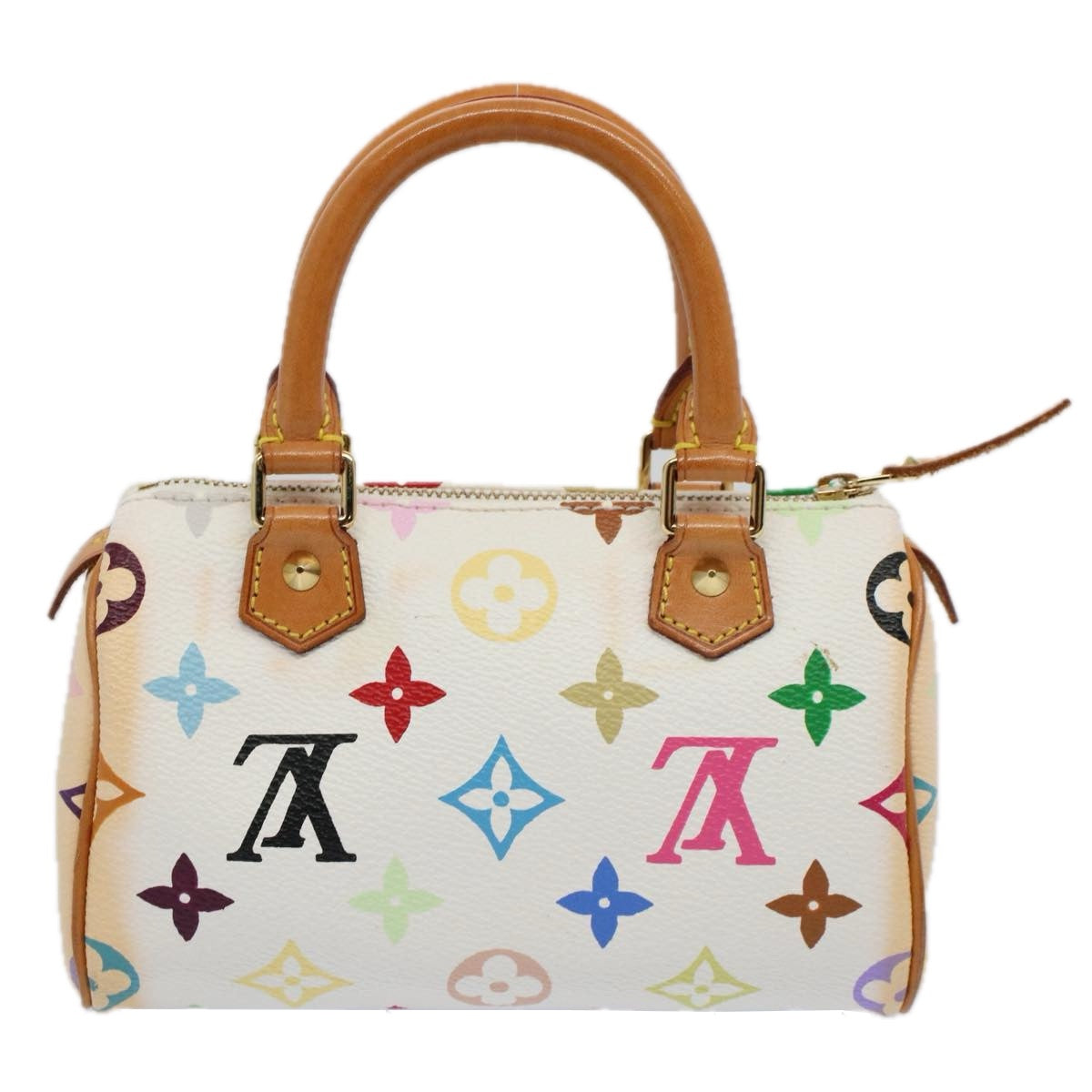 LOUIS VUITTON Monogram Multicolor Mini Speedy Hand Bag White M92645 Auth 58259 - 0