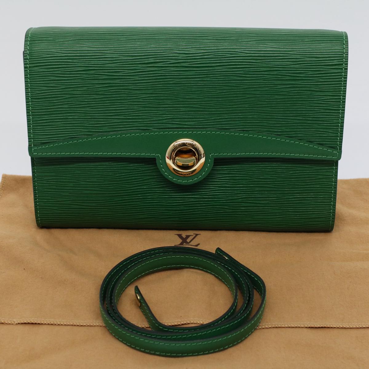 LOUIS VUITTON Epi Pochette Arche Shoulder Bag Green M52574 LV Auth 58274