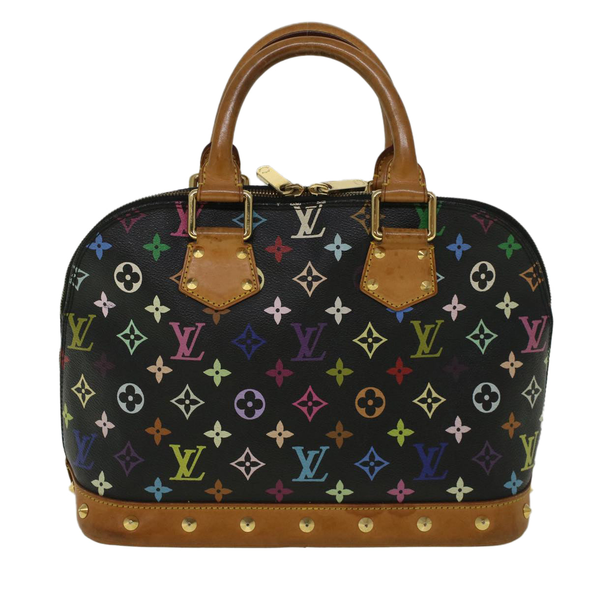 LOUIS VUITTON Monogram Multicolor Alma Hand Bag Black M92646 LV Auth 58295 - 0