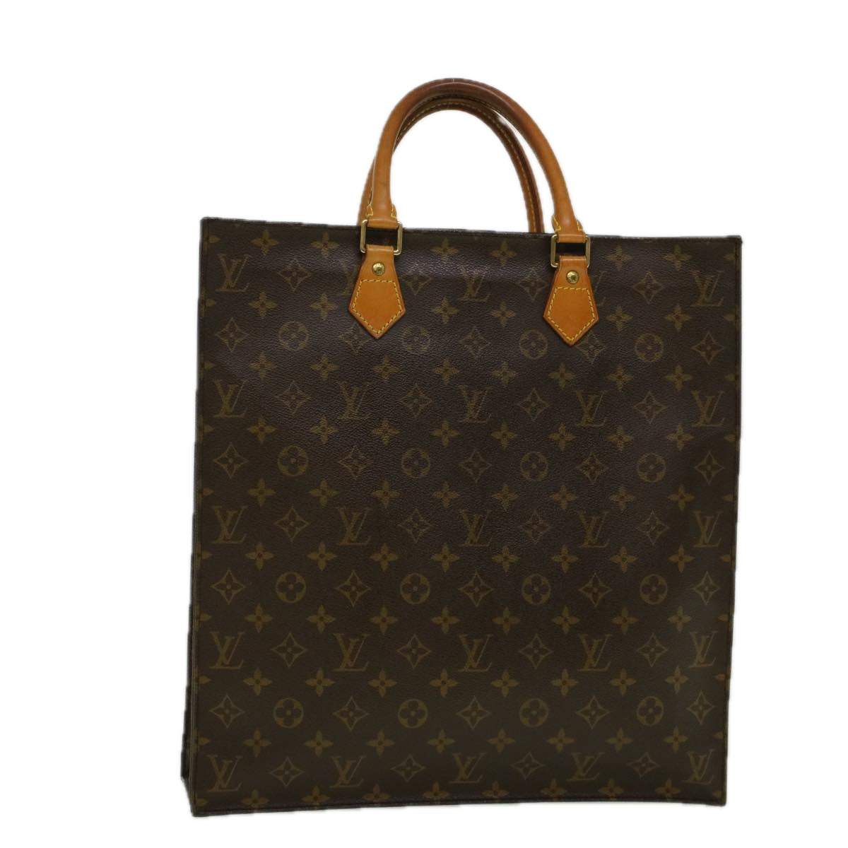 LOUIS VUITTON Monogram Sac Plat Hand Bag M51140 LV Auth 58307