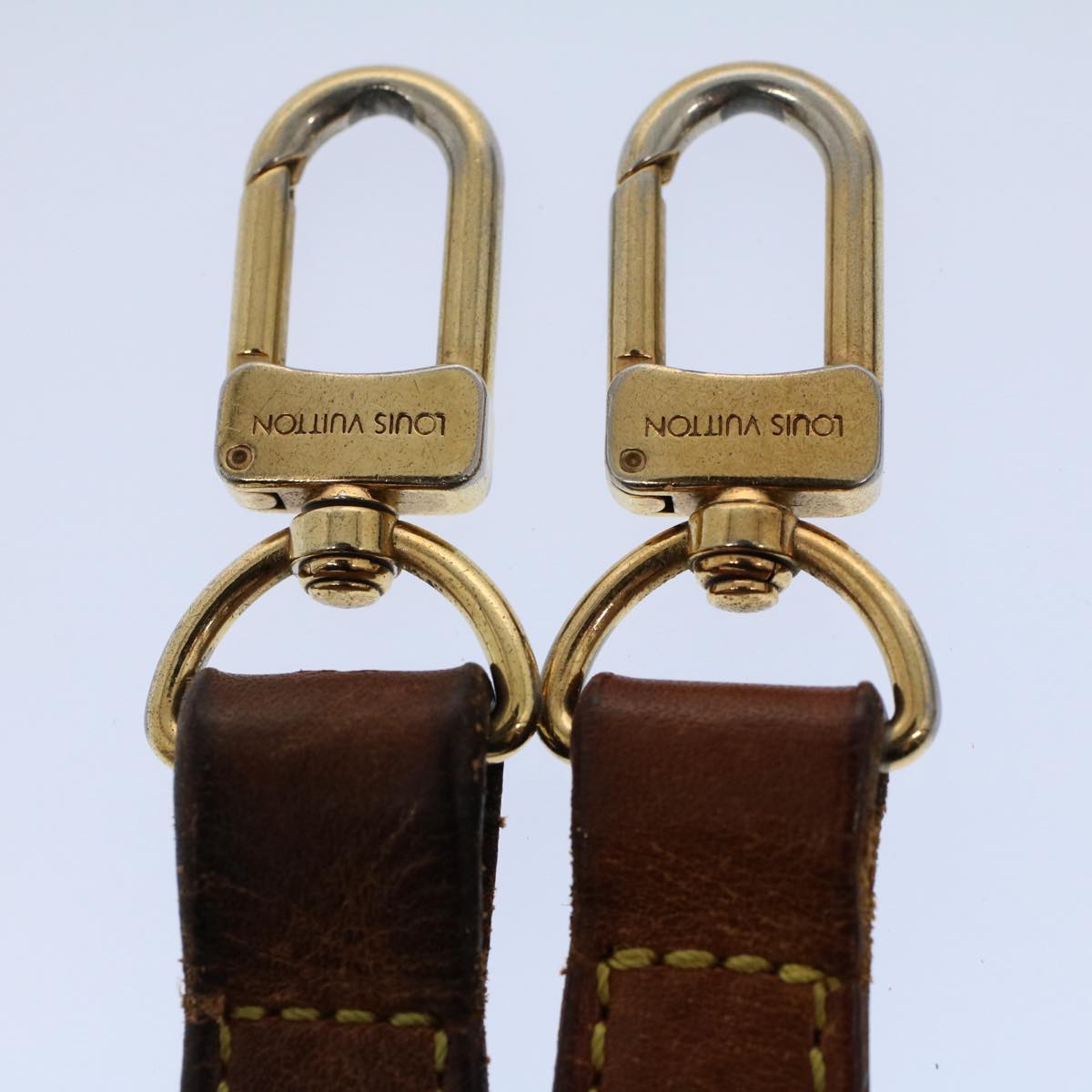 LOUIS VUITTON Adjustable Shoulder Strap Leather 34.3""-40.9"" Beige Auth 58317