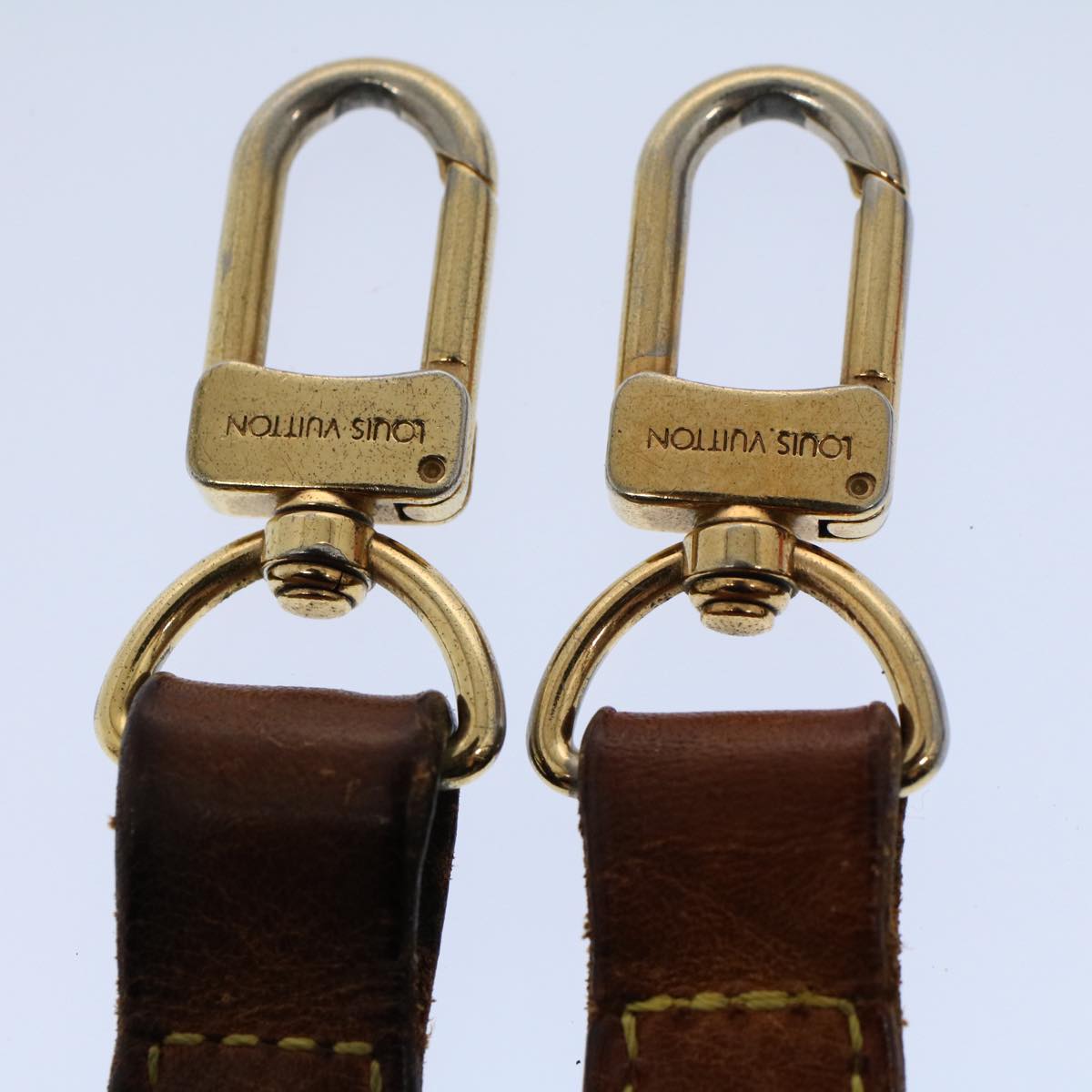 LOUIS VUITTON Adjustable Shoulder Strap Leather 34.3""-40.9"" Beige Auth 58317