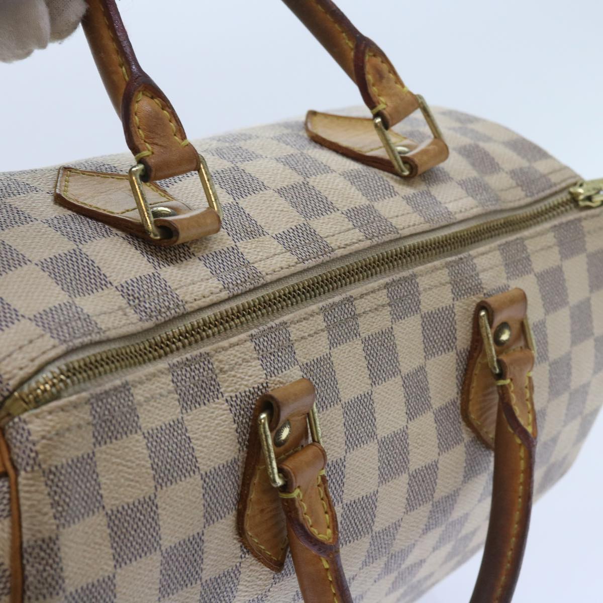 LOUIS VUITTON Damier Azur Speedy 30 Hand Bag N41533 LV Auth 58396