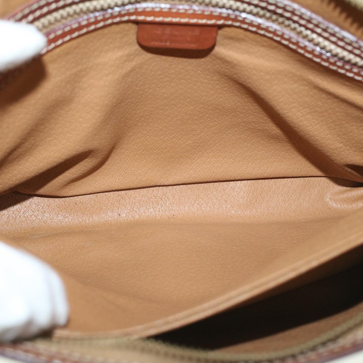 CELINE Macadam Canvas Clutch Bag PVC Leather Brown Auth 58407