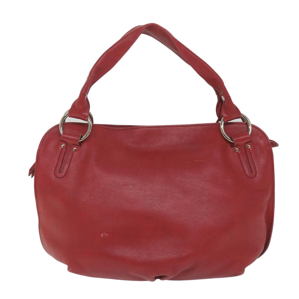 CELINE Shoulder Bag Leather Red Auth 58409 - 0