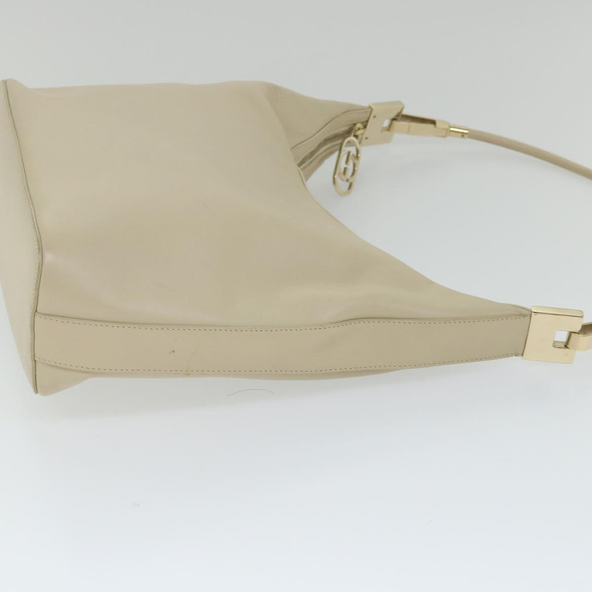 GUCCI Shoulder Bag Leather Beige 001 3814 203419 Auth 58412