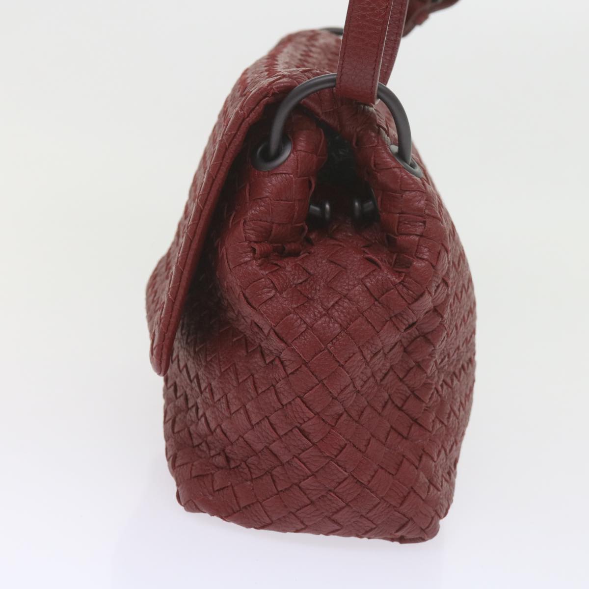 BOTTEGA VENETA INTRECCIATO Shoulder Bag Leather Red Auth 58423