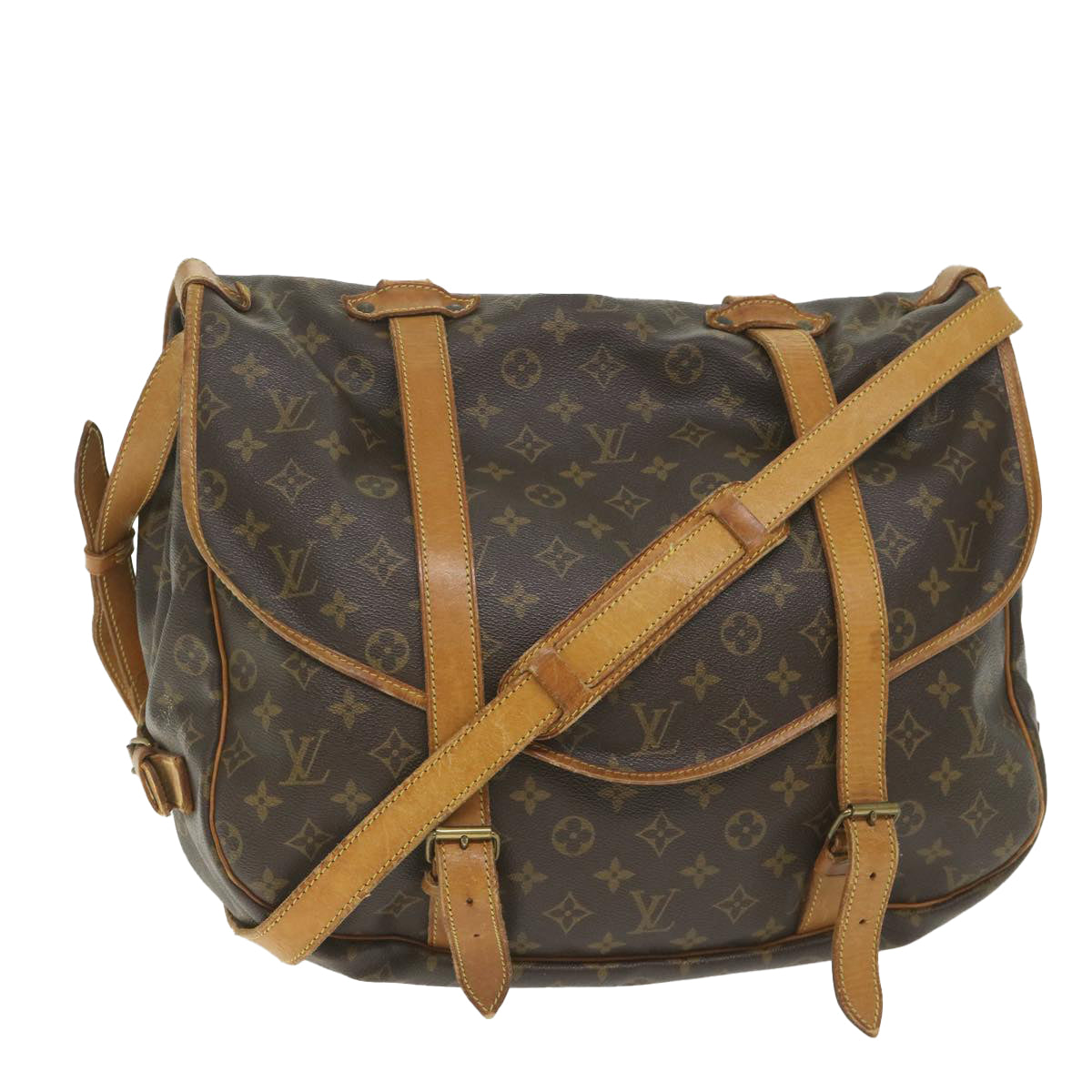 LOUIS VUITTON Monogram Saumur 43 Shoulder Bag M42252 LV Auth 58432