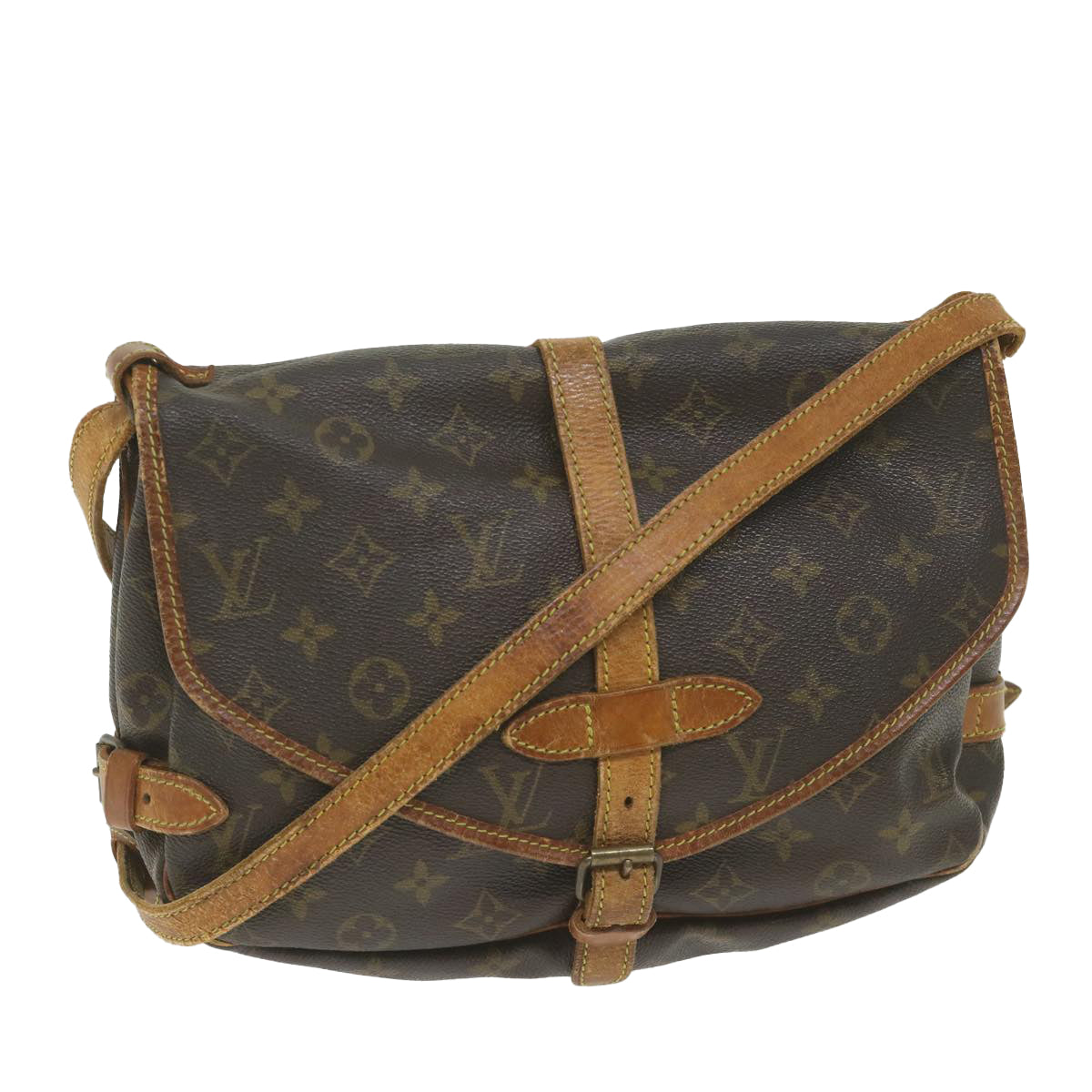 LOUIS VUITTON Monogram Saumur 30 Shoulder Bag M42256 LV Auth 58436