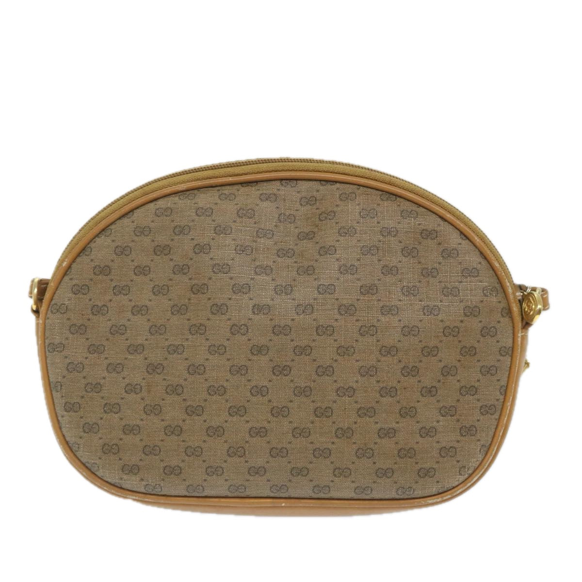 GUCCI Micro GG Canvas Shoulder Bag PVC Leather Beige Auth 58442 - 0