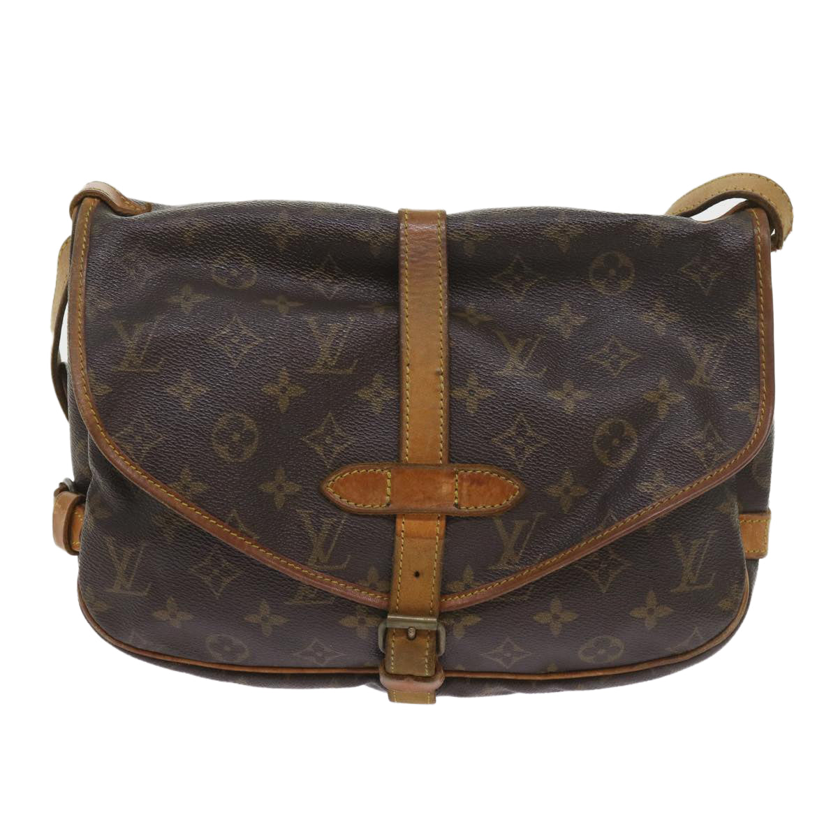 LOUIS VUITTON Monogram Saumur 30 Shoulder Bag M42256 LV Auth 58478