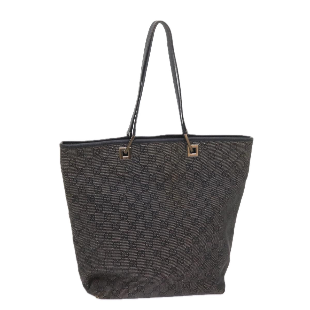 GUCCI GG Canvas Tote Bag Gray 31243 Auth 58485