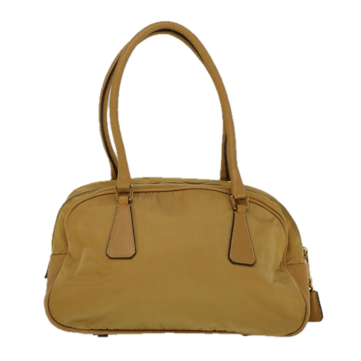 PRADA Hand Bag Nylon Beige Auth 58528 - 0