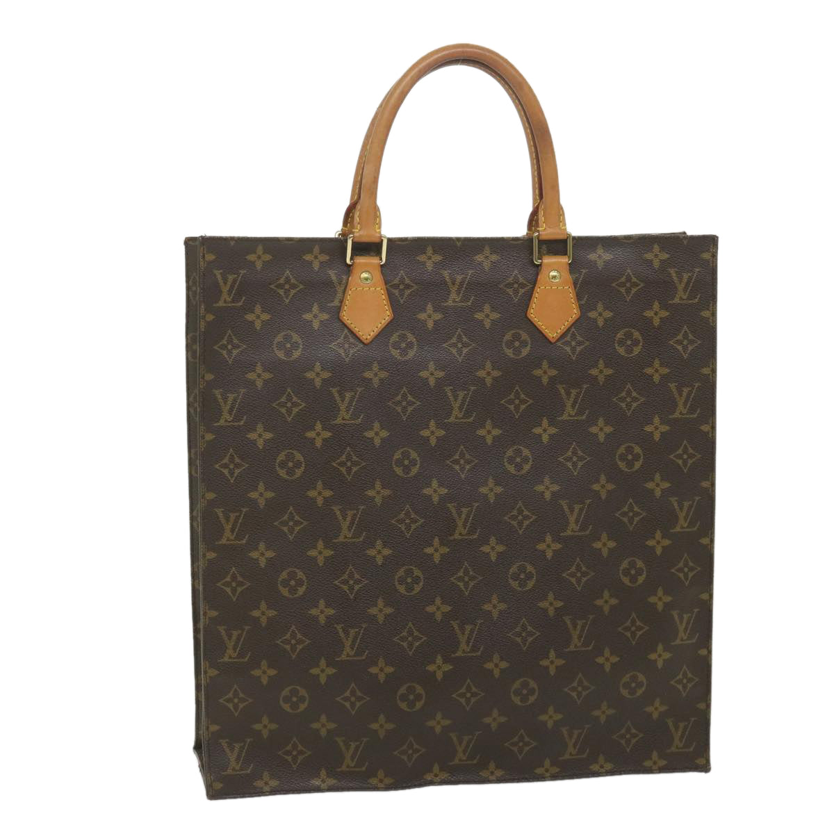 LOUIS VUITTON Monogram Sac Plat Hand Bag M51140 LV Auth 58540