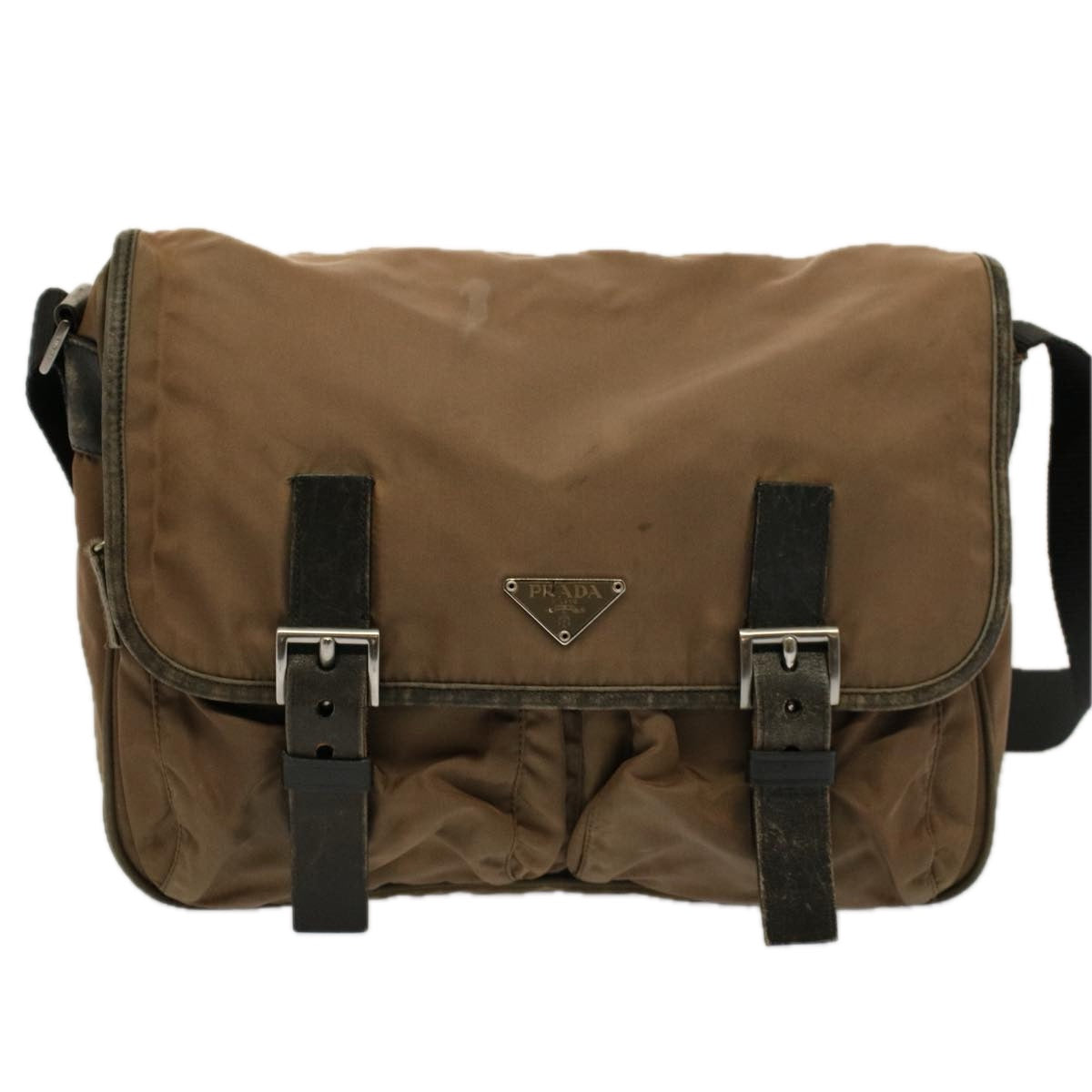 PRADA Shoulder Bag Nylon Brown Auth 58568 - 0
