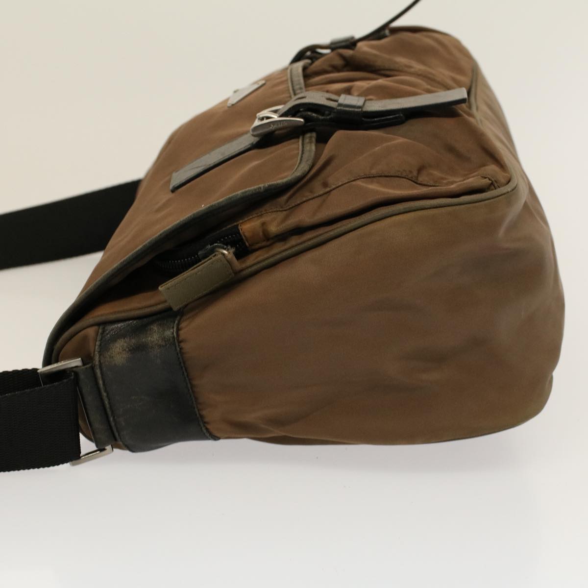 PRADA Shoulder Bag Nylon Brown Auth 58568