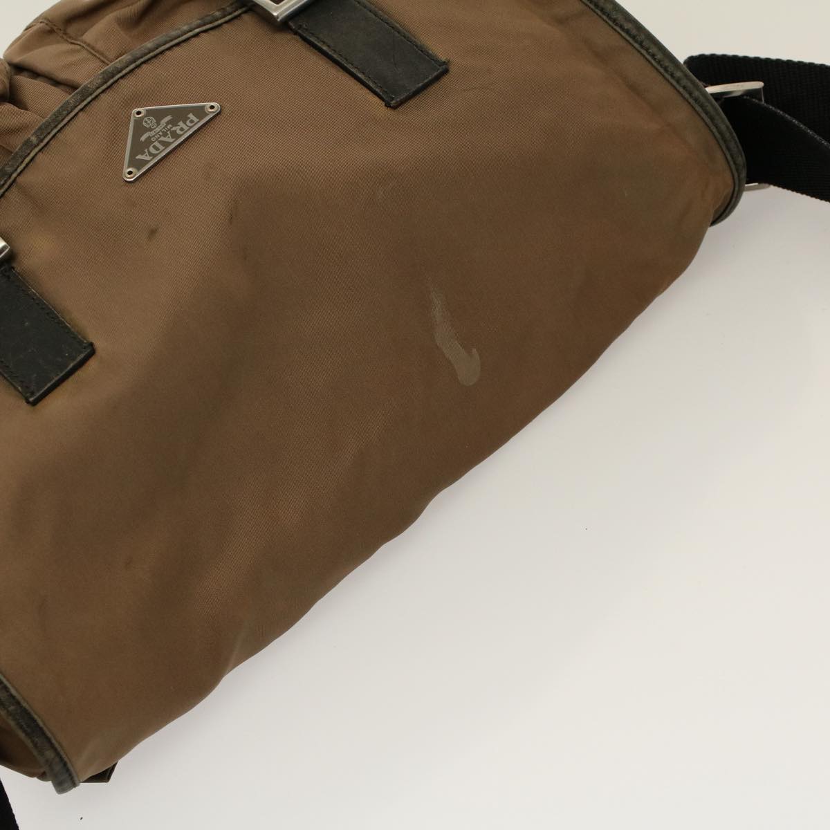 PRADA Shoulder Bag Nylon Brown Auth 58568