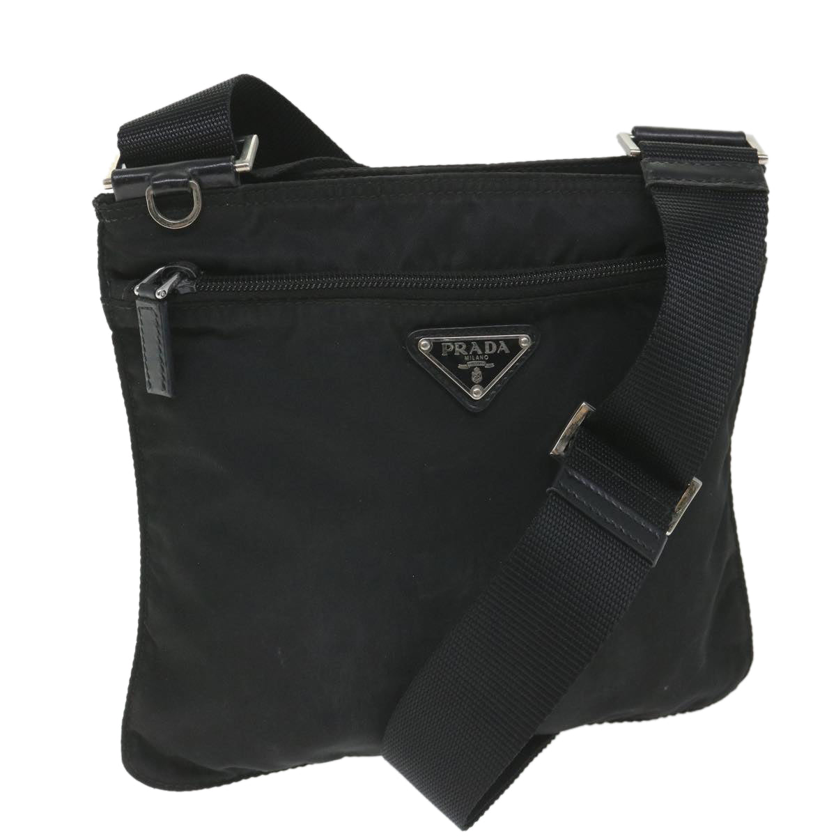 PRADA Shoulder Bag Nylon Black Auth 58569