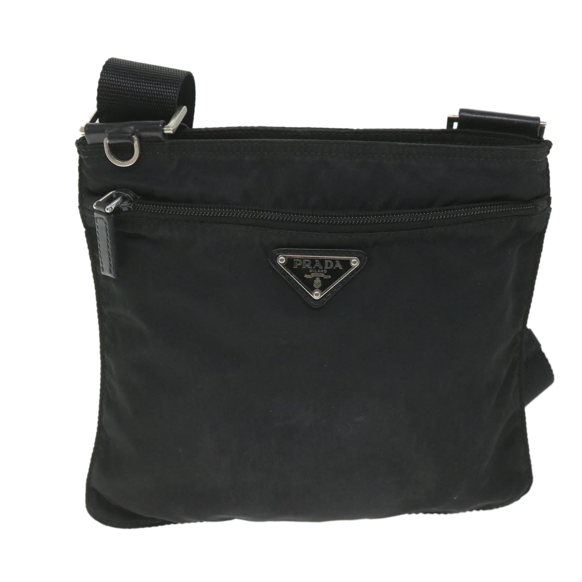 PRADA Shoulder Bag Nylon Black Auth 58569