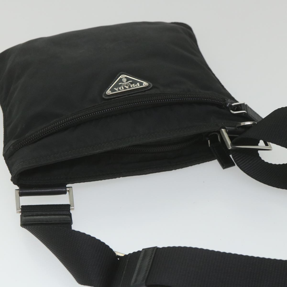 PRADA Shoulder Bag Nylon Black Auth 58569