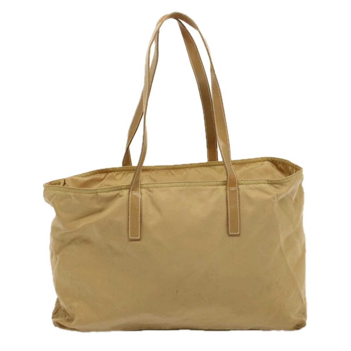 PRADA Hand Bag Nylon Beige Auth 58570 - 0