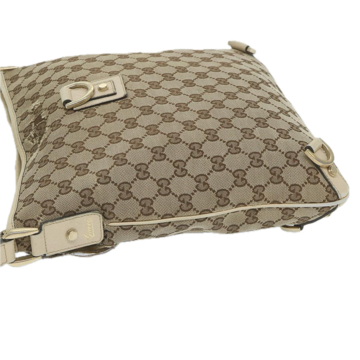 GUCCI GG Canvas Shoulder Bag Beige White 13126 Auth 58612 - 0