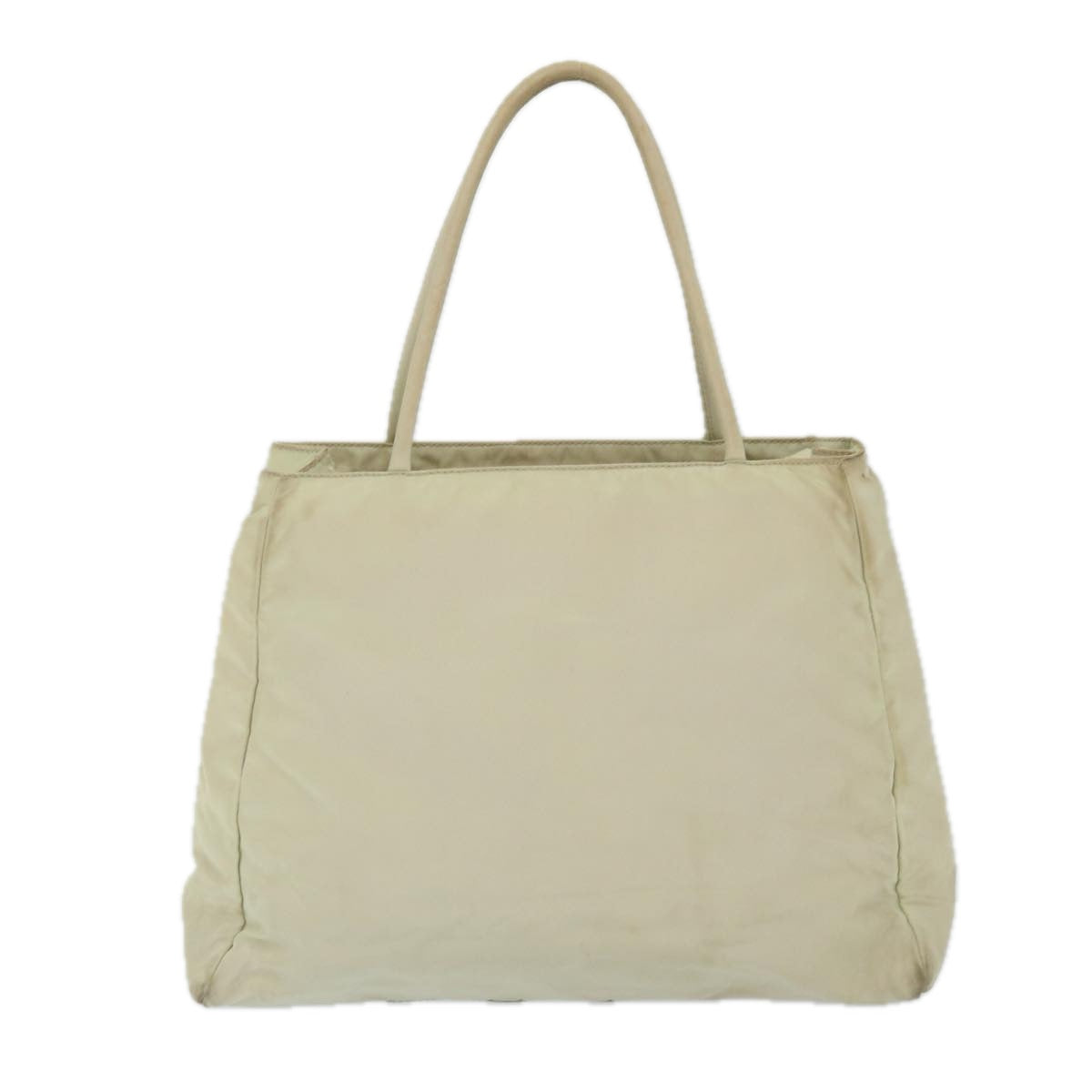 PRADA Hand Bag Nylon Beige Auth 58619 - 0