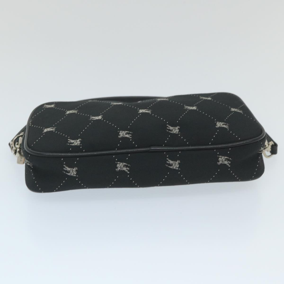 BURBERRY Blue Label Accessory Pouch Canvas Black Auth 58626