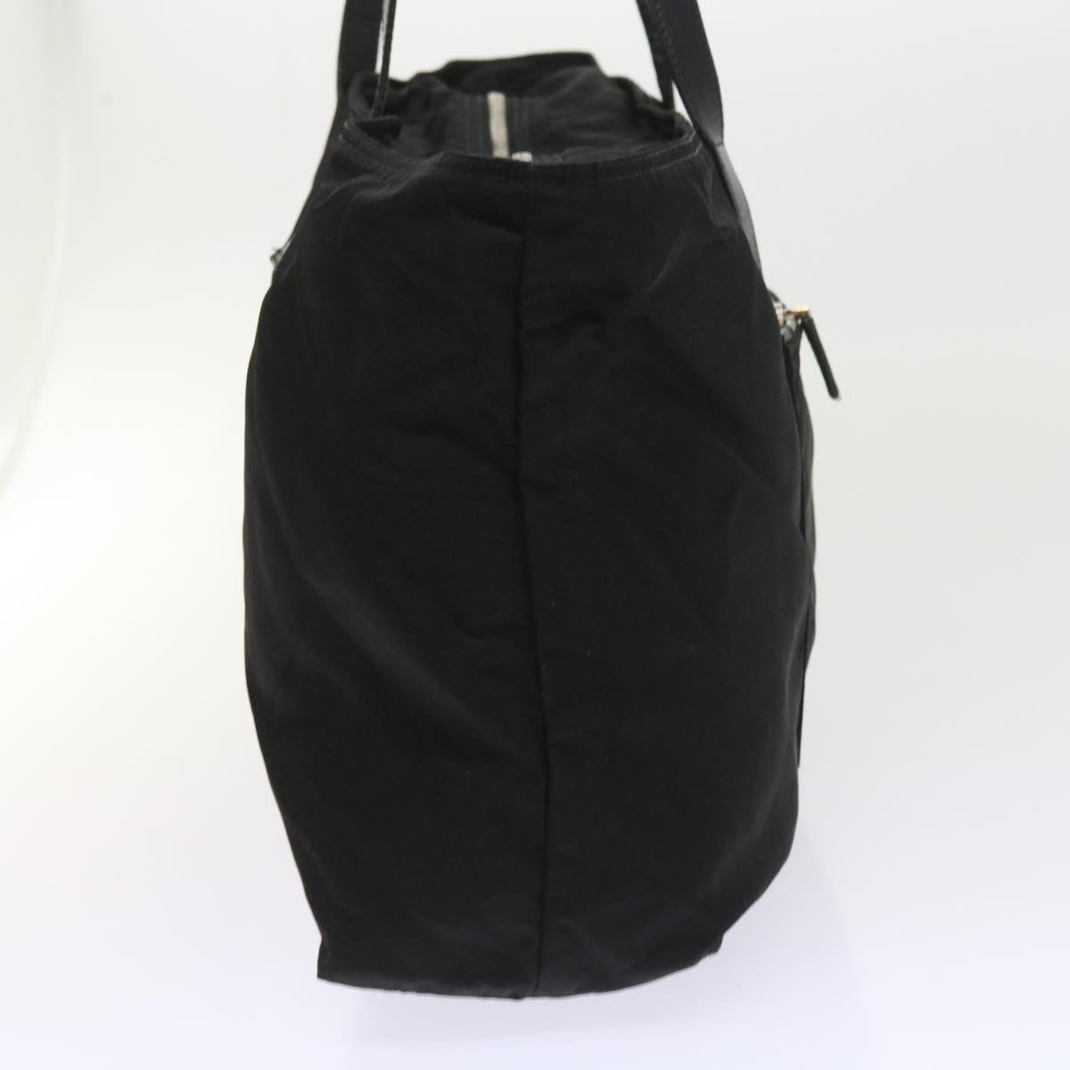 PRADA Tote Bag Nylon Black Auth 58643